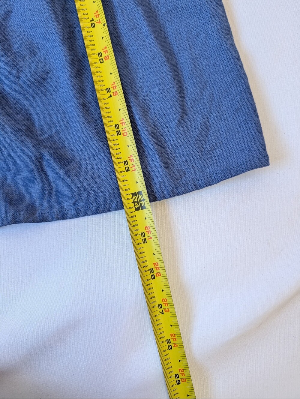 Solid & Striped Blue Linen Blend Ruffle Tank Top Ric Rac Trim Large - Picture 8 of 9